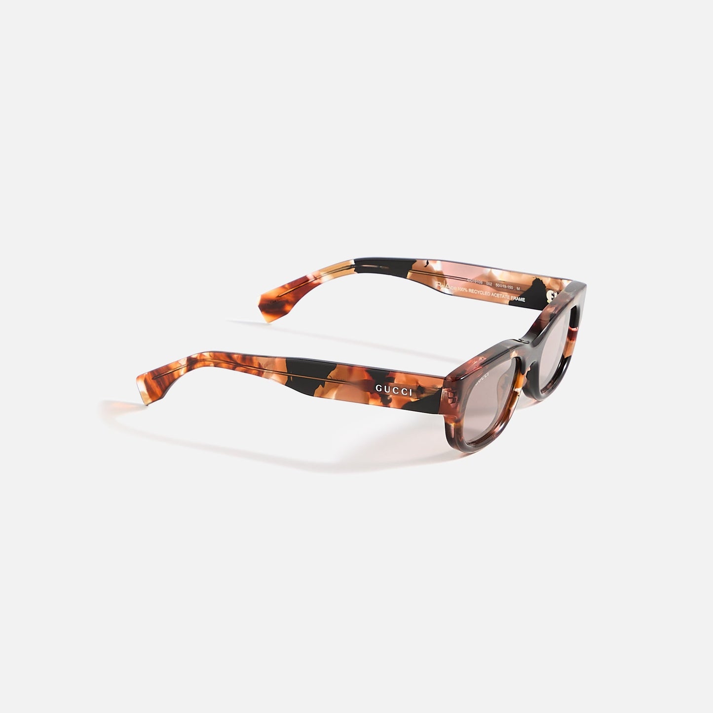 Men Kith Gucci Transparent Rectangular Frames - Brown