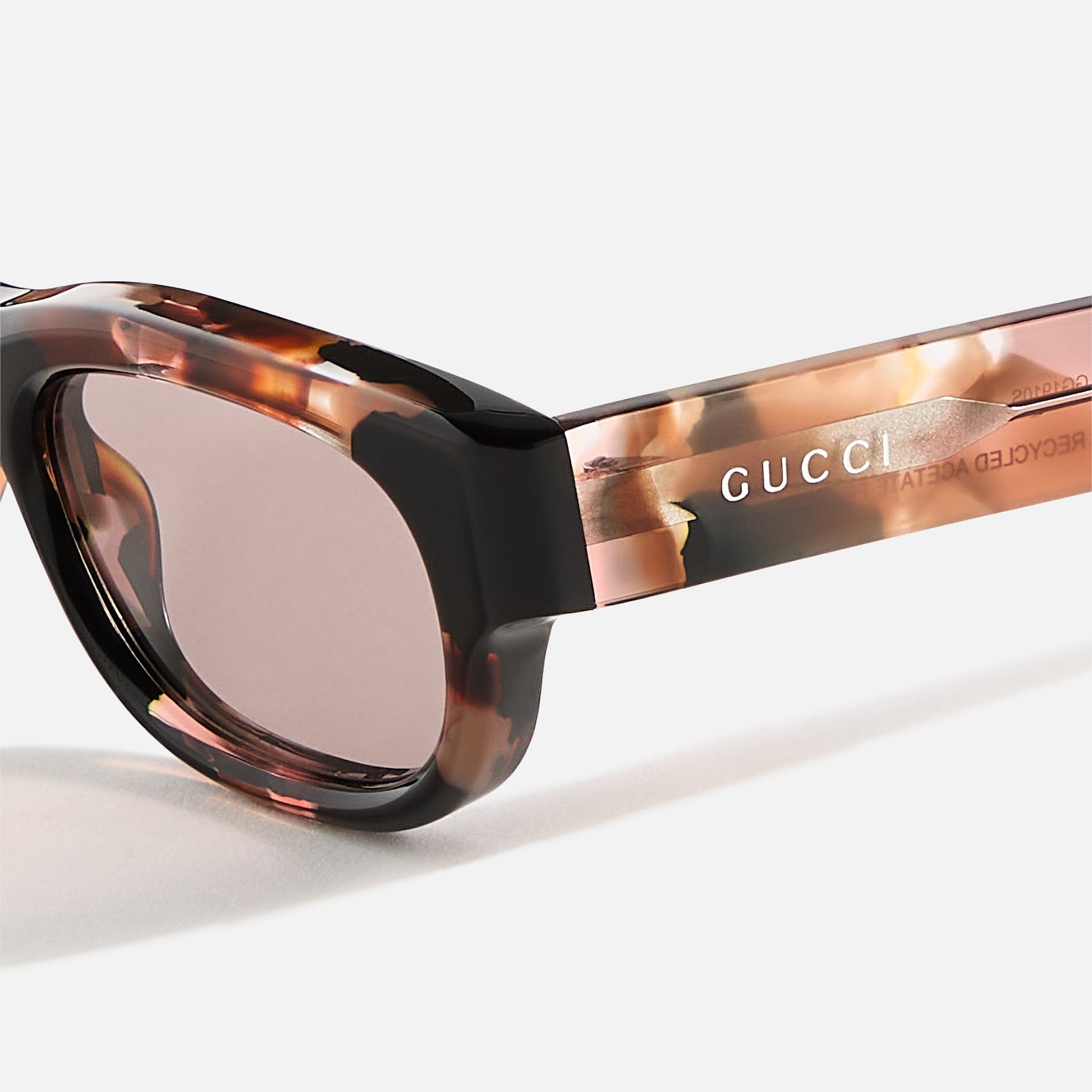 Men Kith Gucci Transparent Rectangular Frames - Brown