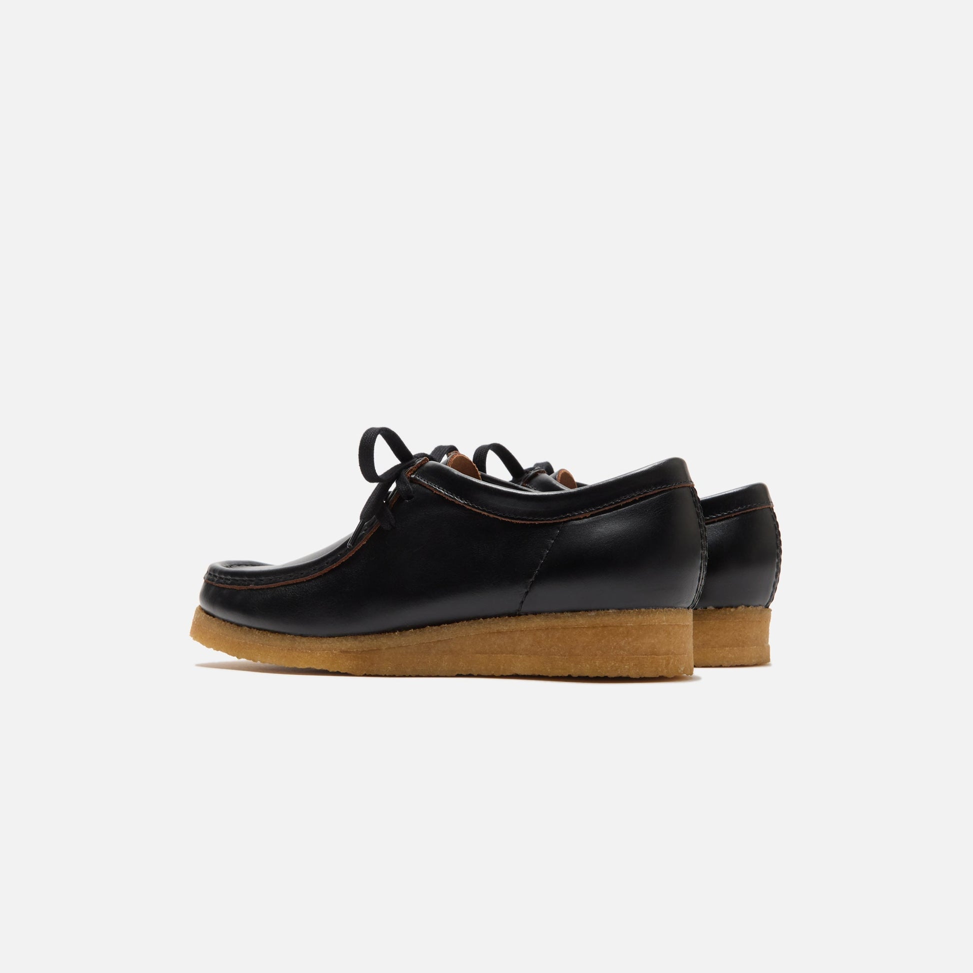 Men Kith Clarks Wallabee - Black Smooth Leather