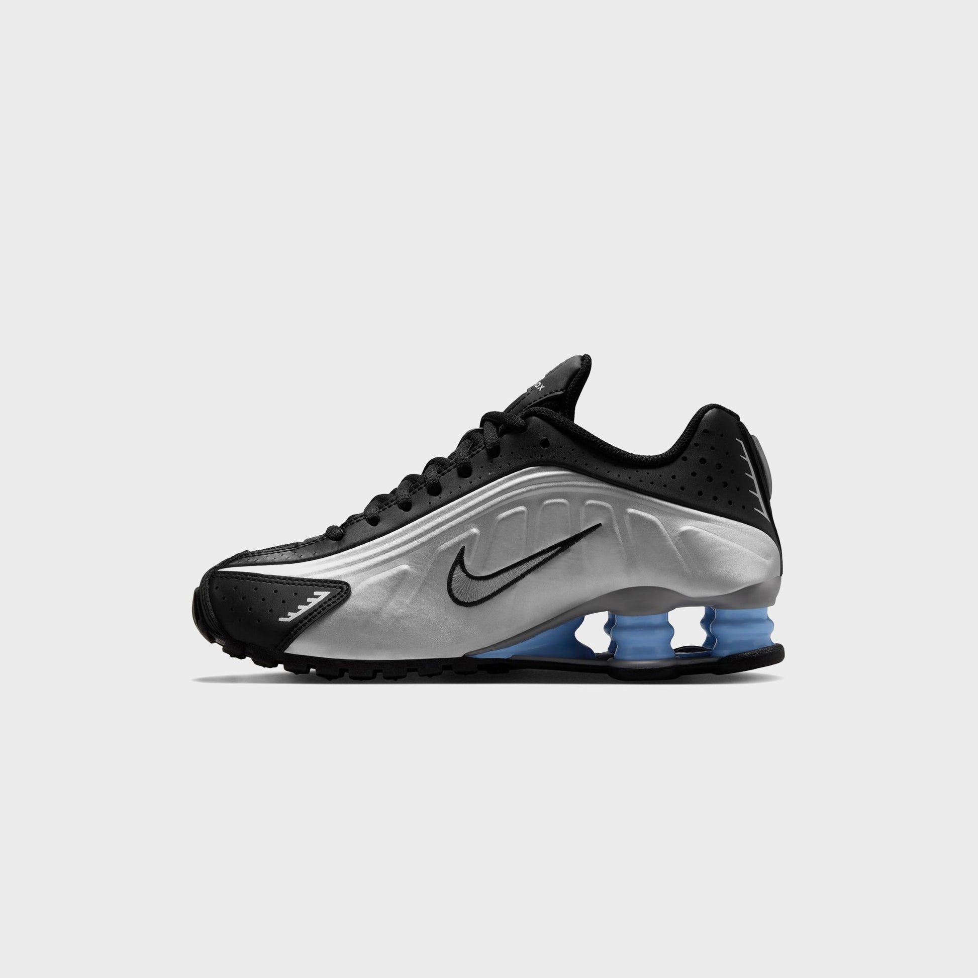 Kids Kith Nike Shox R4 - Metallic Silver / Black / Psychic Blue