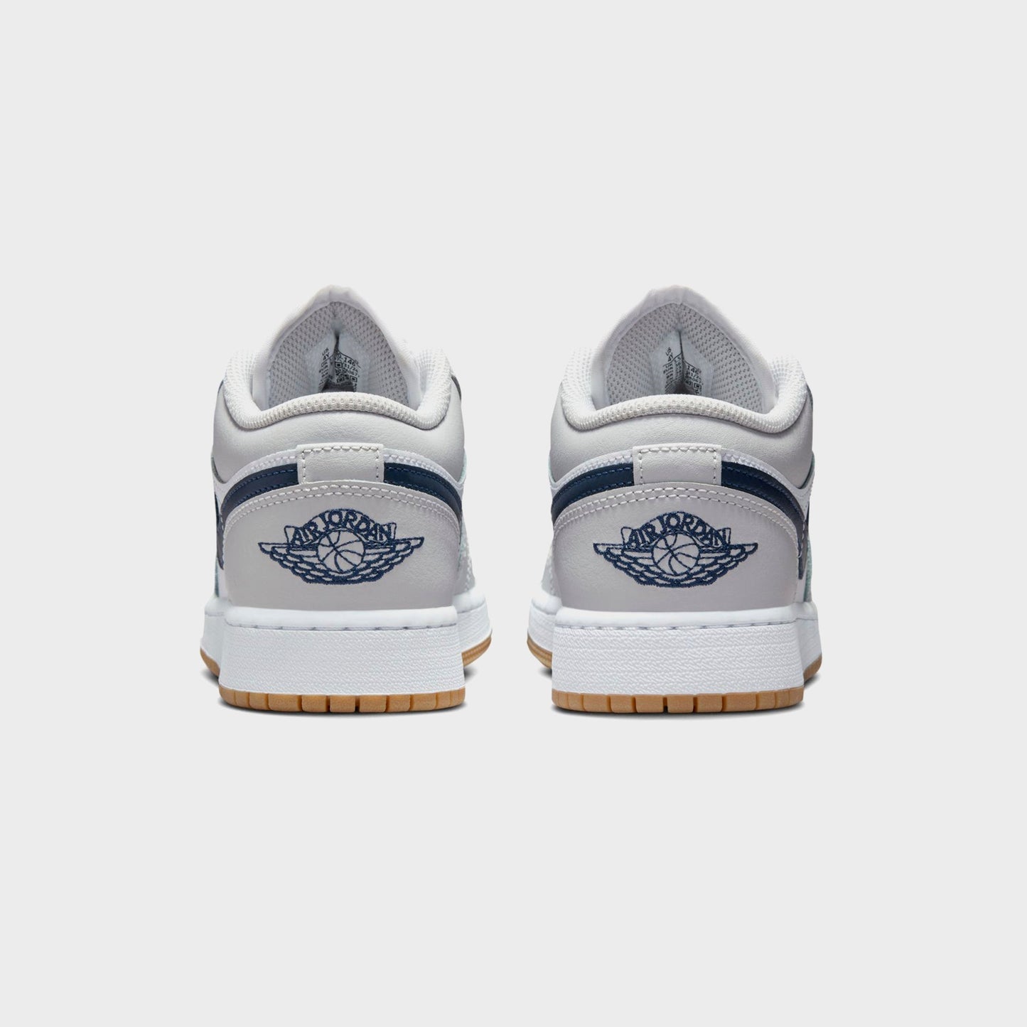 Kids Kith Nike Air Jordan 1 Low - White / Neutral Grey / Gum Medium Brown / Midn