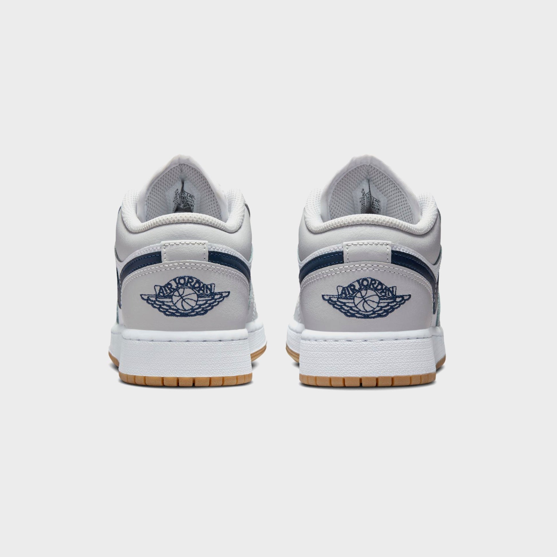 Kids Kith Nike Air Jordan 1 Low - White / Neutral Grey / Gum Medium Brown / Midn