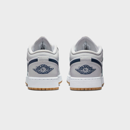 Kids Kith Nike Air Jordan 1 Low - White / Neutral Grey / Gum Medium Brown / Midn