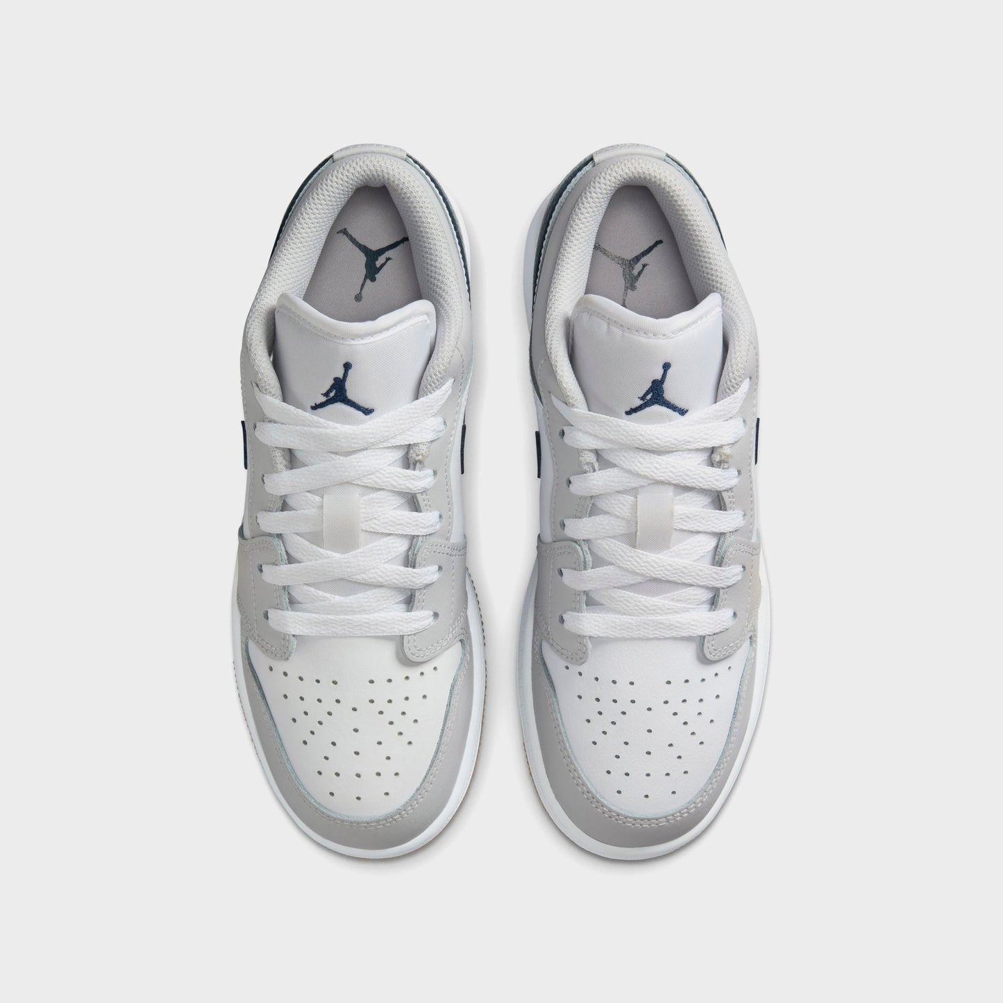 Kids Kith Nike Air Jordan 1 Low - White / Neutral Grey / Gum Medium Brown / Midn