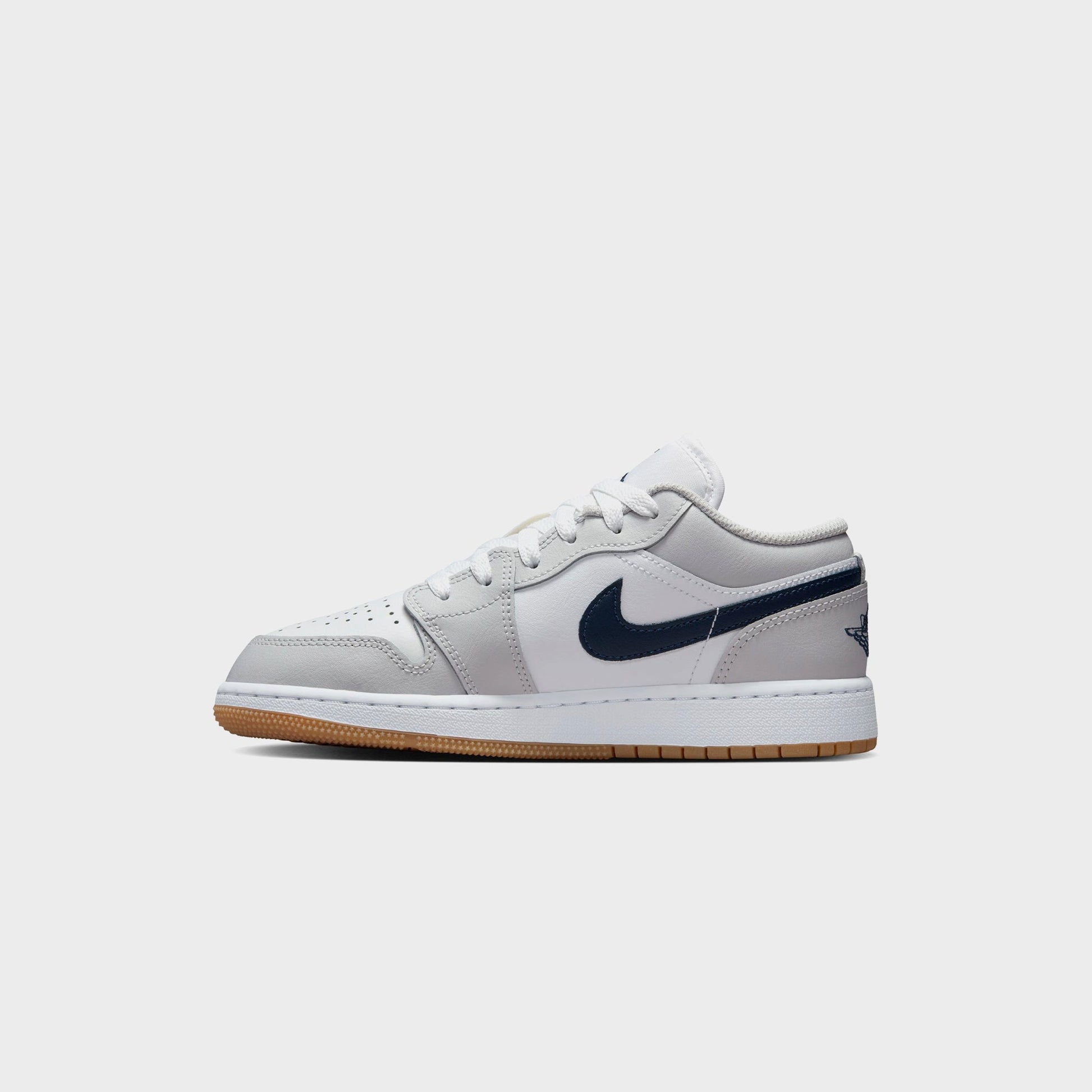 Kids Kith Nike Air Jordan 1 Low - White / Neutral Grey / Gum Medium Brown / Midn