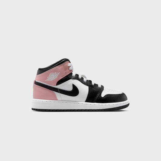 Kids Kith Nike GS Air Jordan 1 Mid - White / Black / Rust Pink