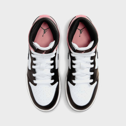 Kids Kith Nike GS Air Jordan 1 Mid - White / Black / Rust Pink