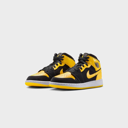 Kids Kith Nike GS Air Jordan 1 Mid SE - Black / White / Varsity Maize