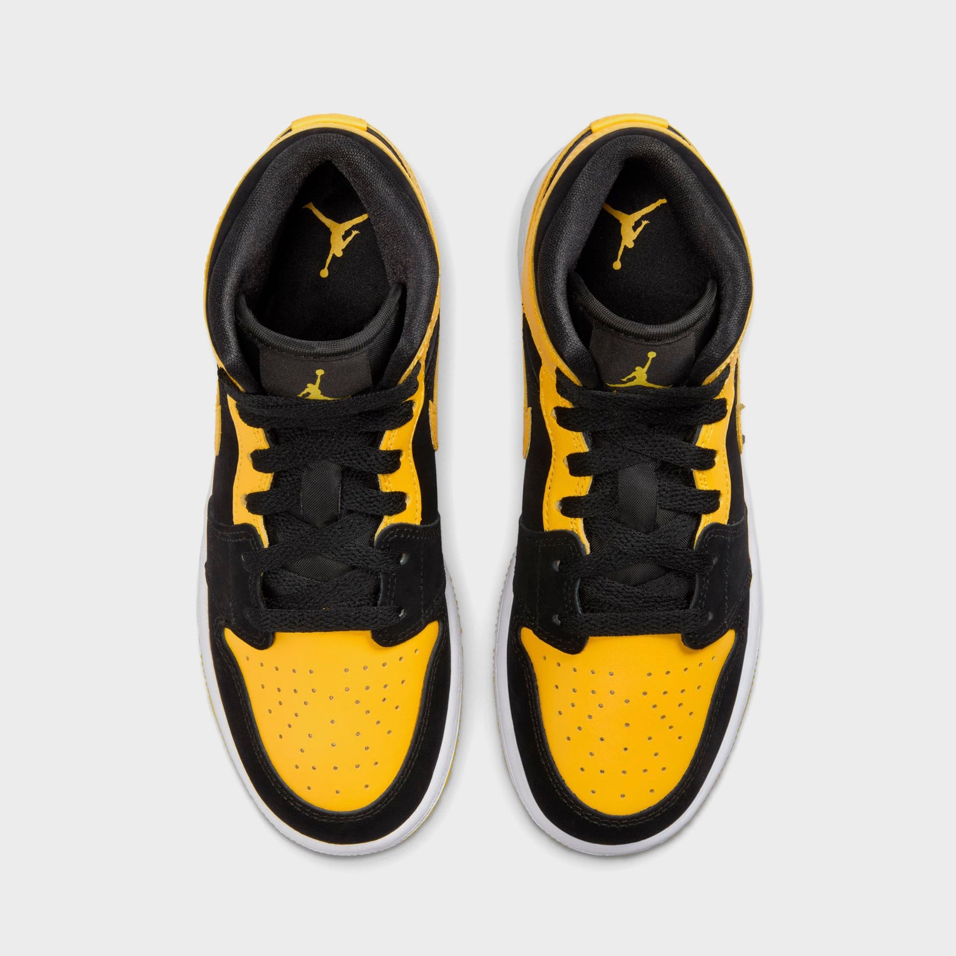 Kids Kith Nike GS Air Jordan 1 Mid SE - Black / White / Varsity Maize