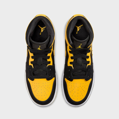 Kids Kith Nike GS Air Jordan 1 Mid SE - Black / White / Varsity Maize