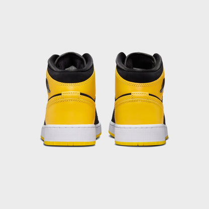 Kids Kith Nike GS Air Jordan 1 Mid SE - Black / White / Varsity Maize