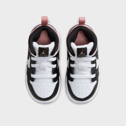 Kids Kith Nike TD Air Jordan 1 Mid - White / Black / Rust Pink
