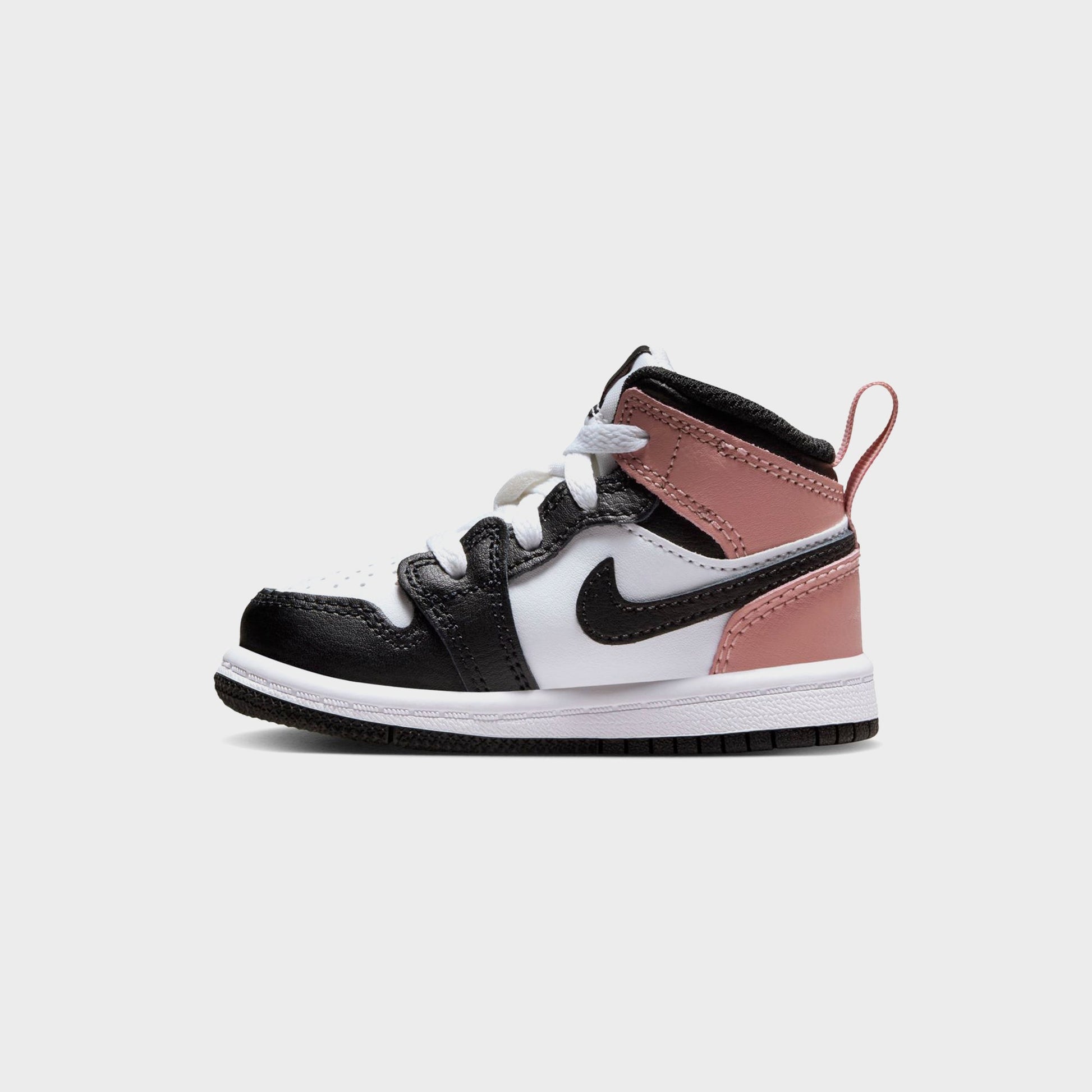 Kids Kith Nike TD Air Jordan 1 Mid - White / Black / Rust Pink