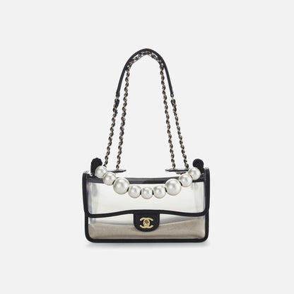 Women Kith WGACA Chanel Sand By The Sea Flap Medium - Black Vinyl