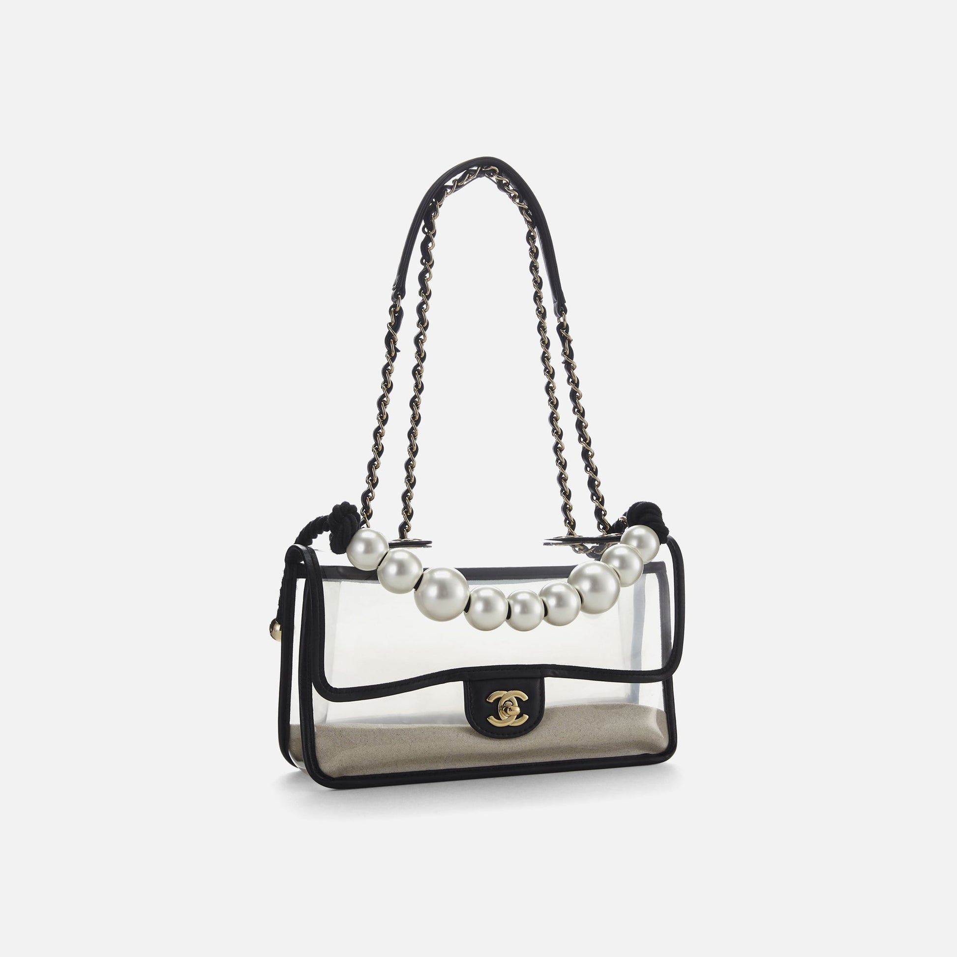 Women Kith WGACA Chanel Sand By The Sea Flap Medium - Black Vinyl