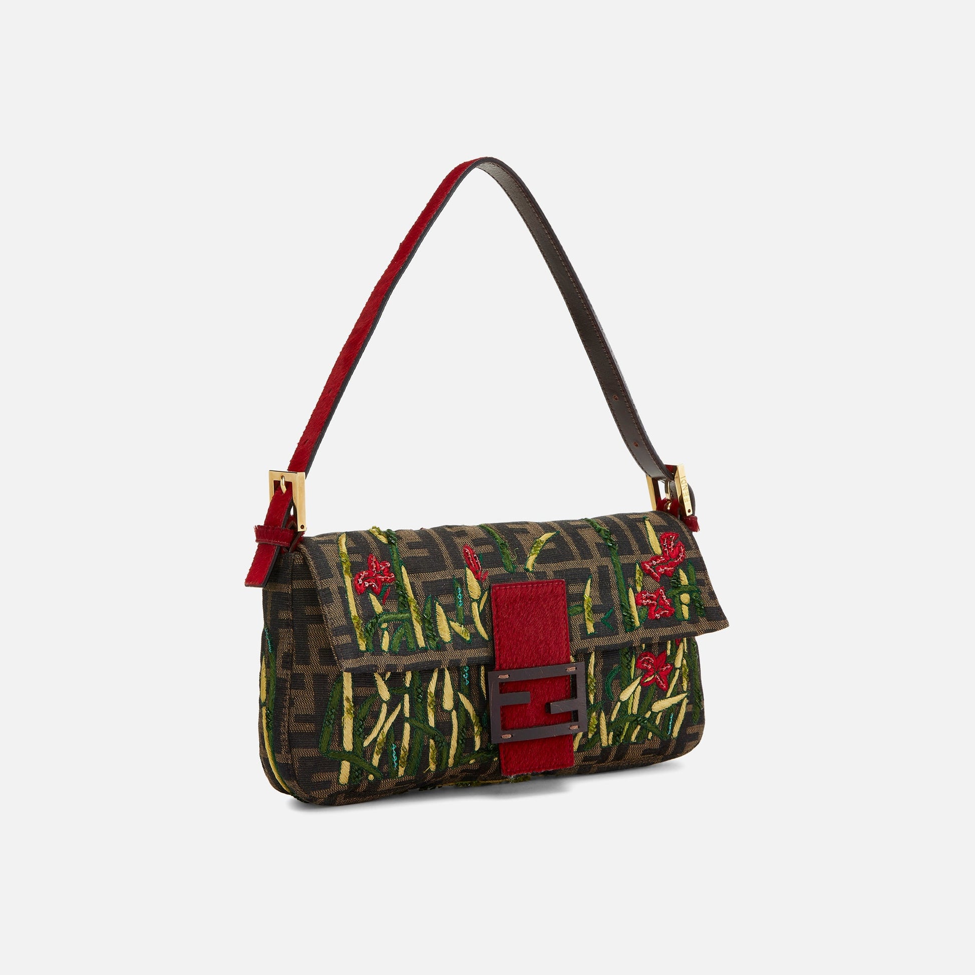 Women Kith WGACA Fendi Embroidered Baguette - Red