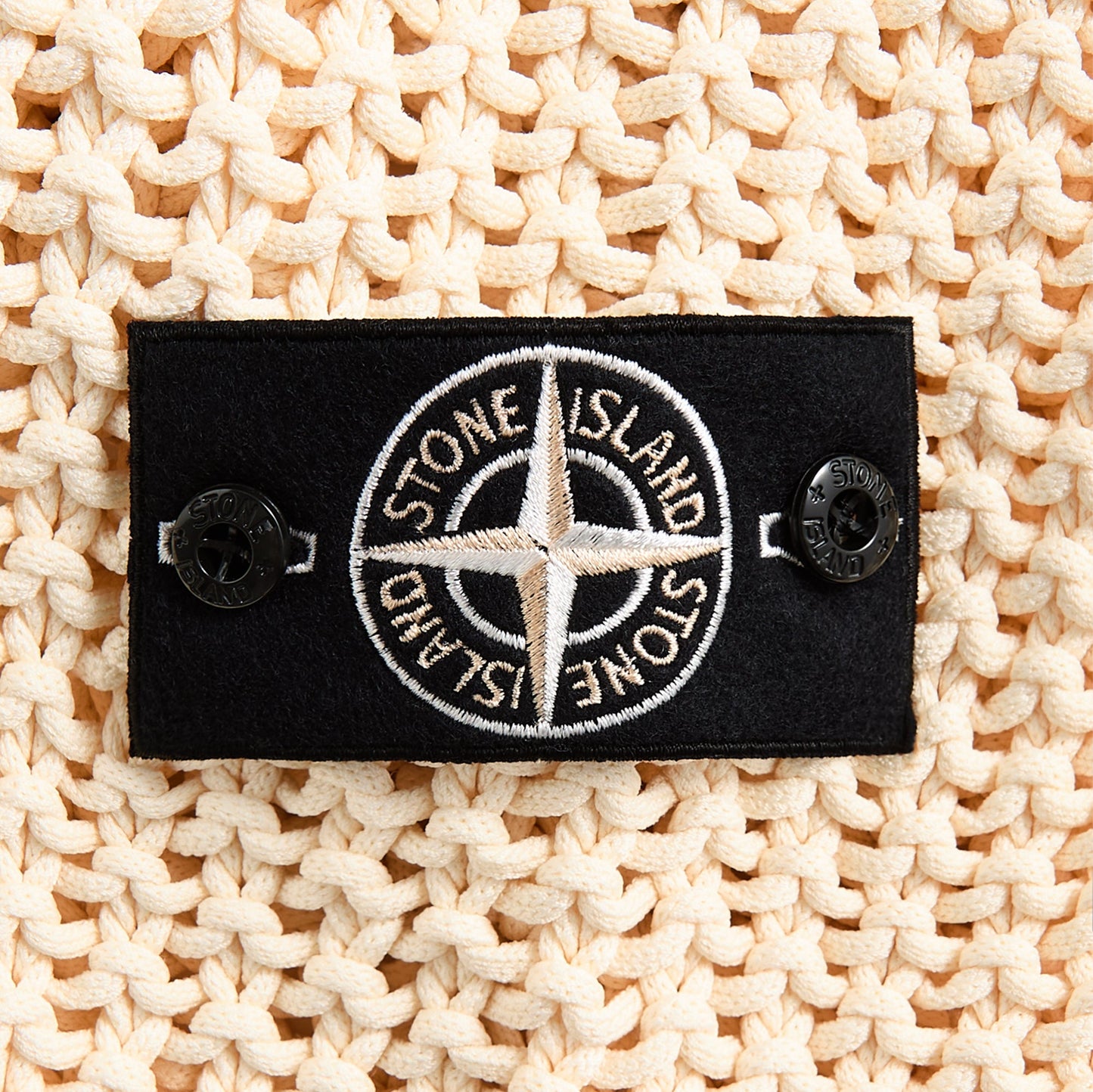 Men Kith Stone Island Chain Stitch UV Reactive Sweater Cherry - Beige
