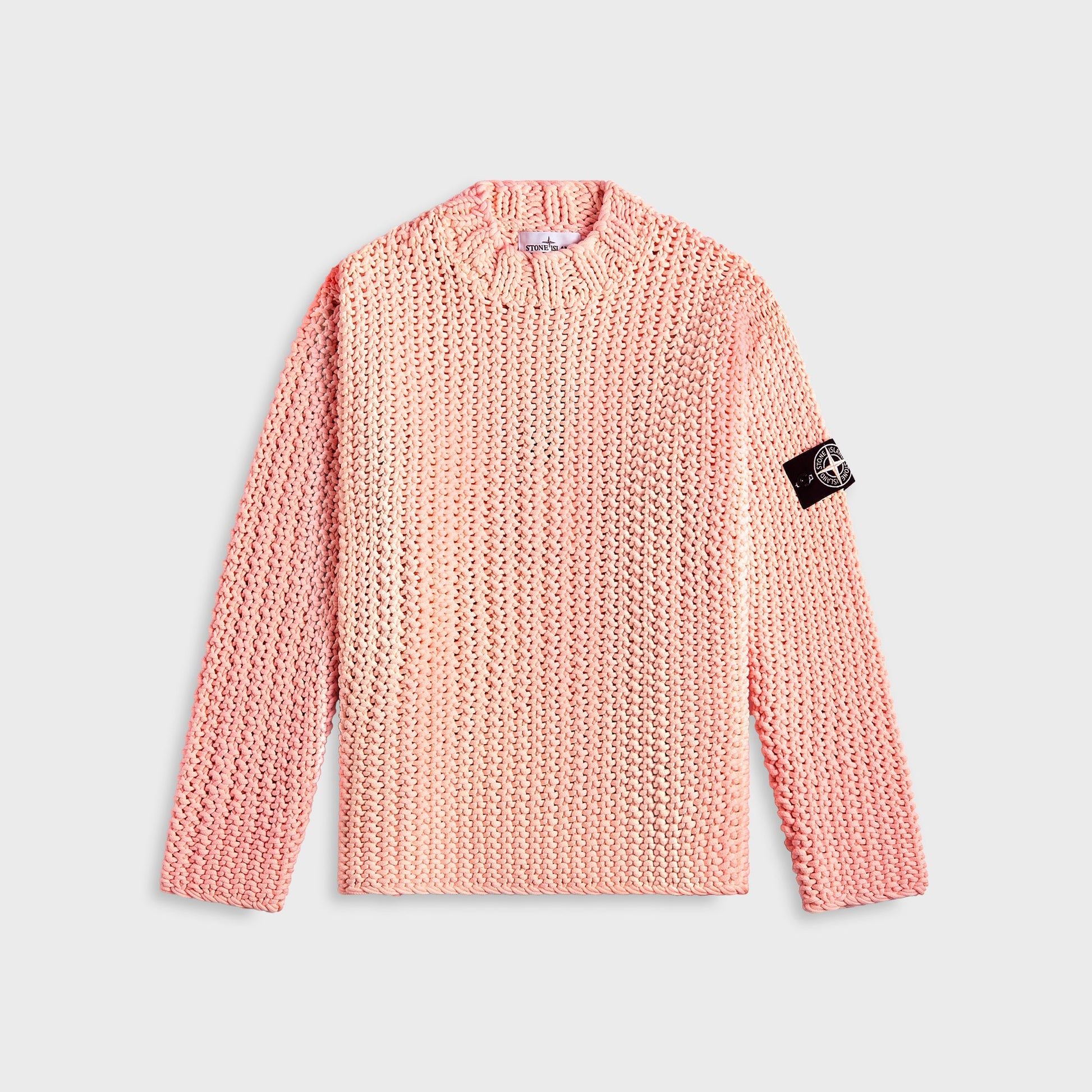 Men Kith Stone Island Chain Stitch UV Reactive Sweater Cherry - Beige