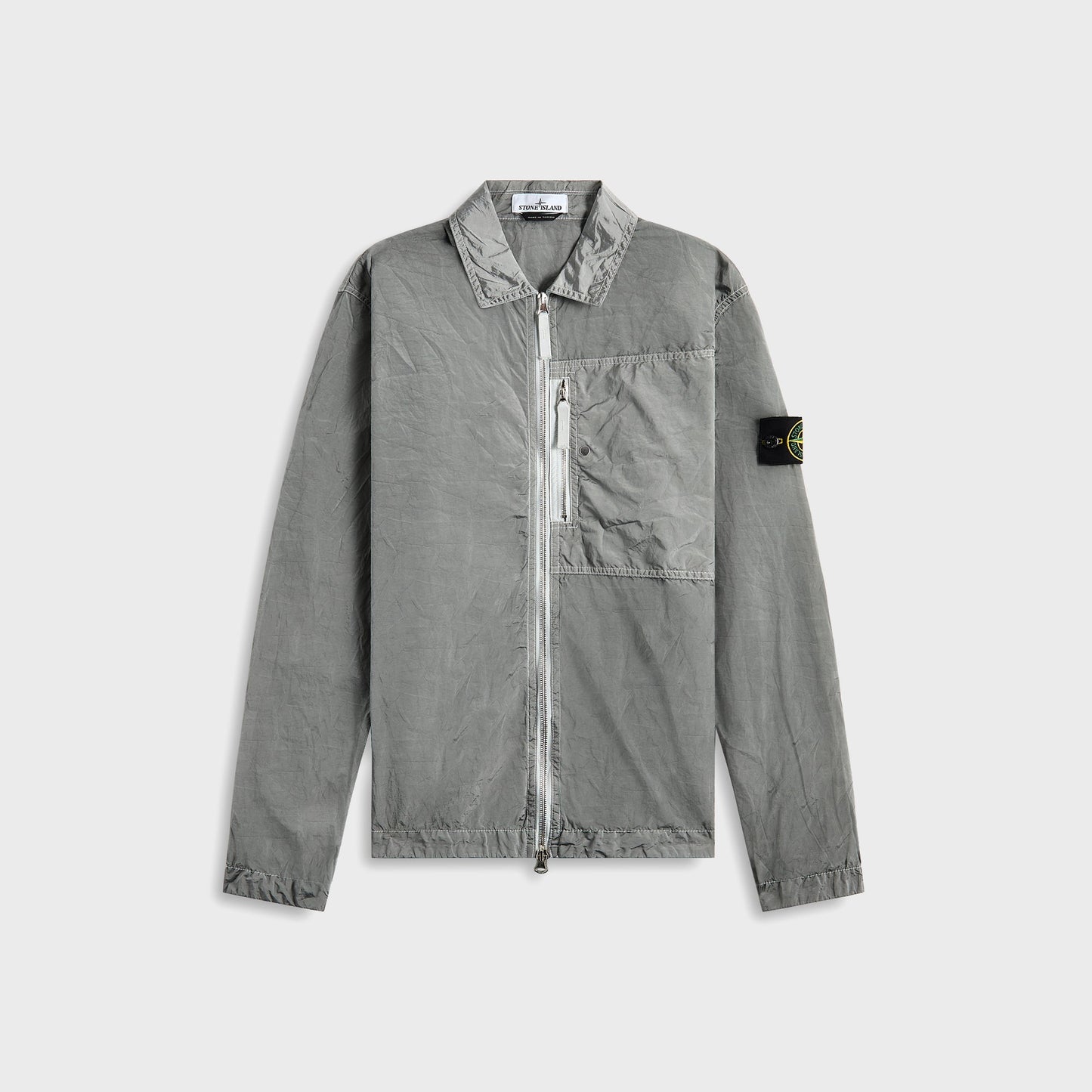Men Kith Stone Island Nylon Metal Garment Dyed Shirt - Pearl Grey