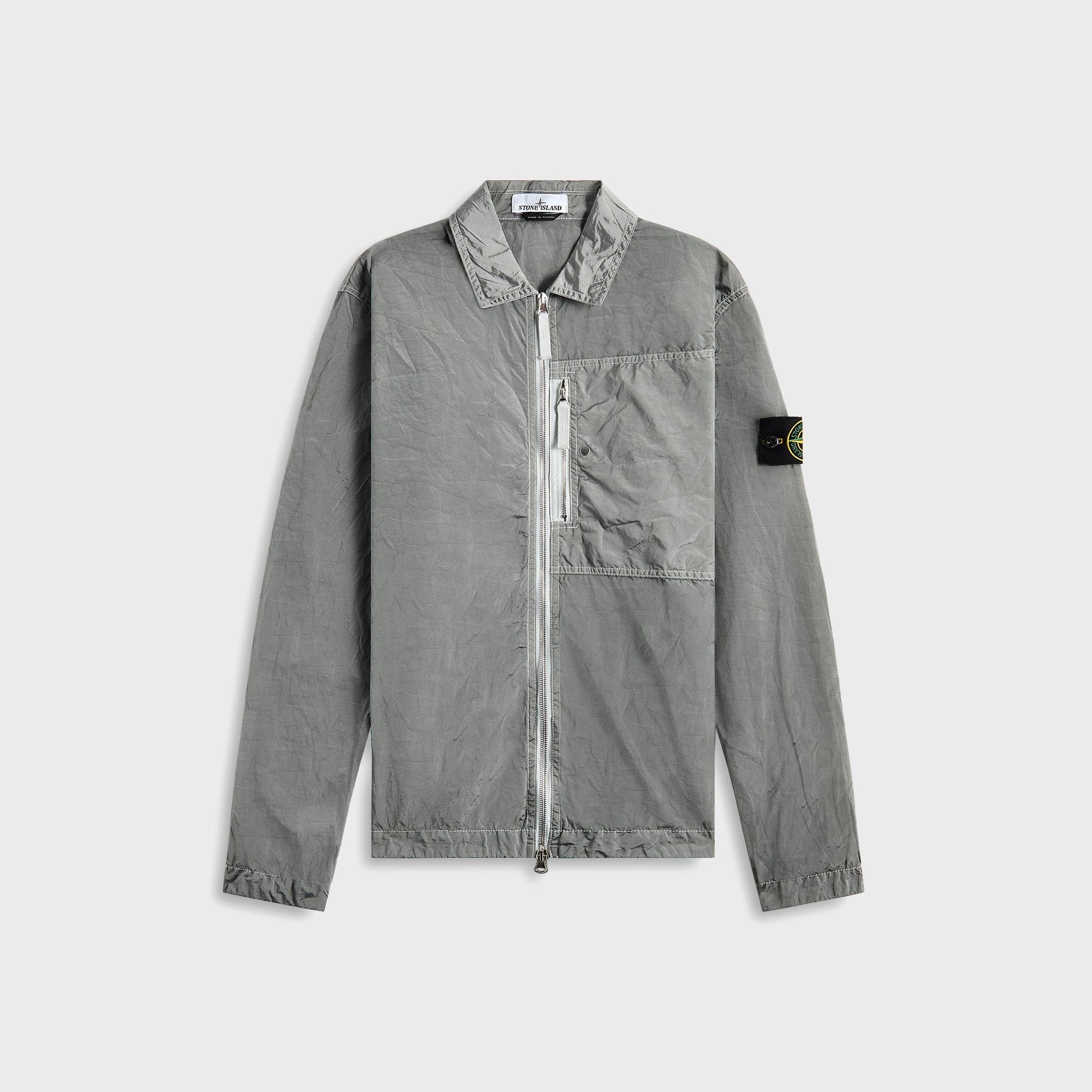 Men Kith Stone Island Nylon Metal Garment Dyed Shirt - Pearl Grey