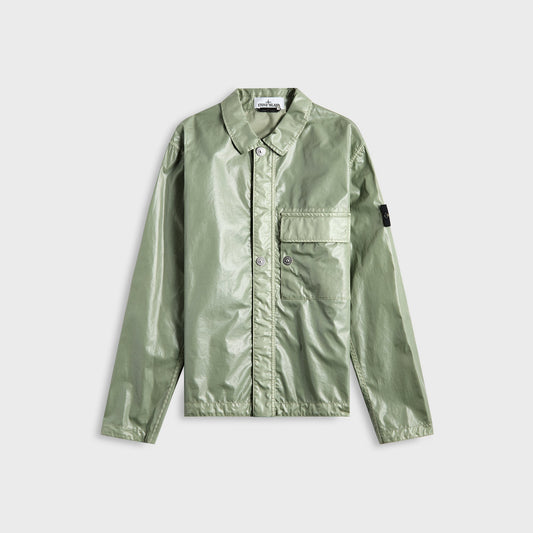 Men Kith Stone Island Mussola Gommata-Tc Garment Dyed Jacket - Sage