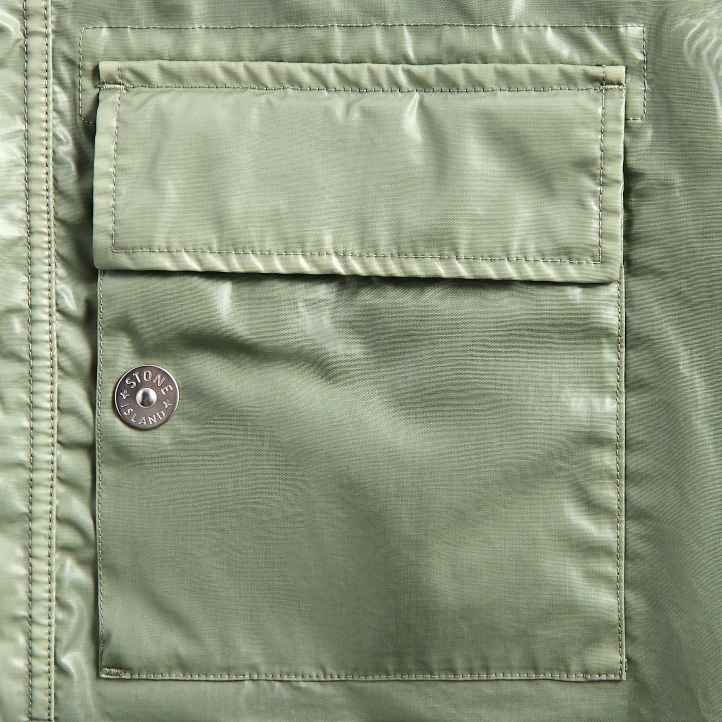 Men Kith Stone Island Mussola Gommata-Tc Garment Dyed Jacket - Sage