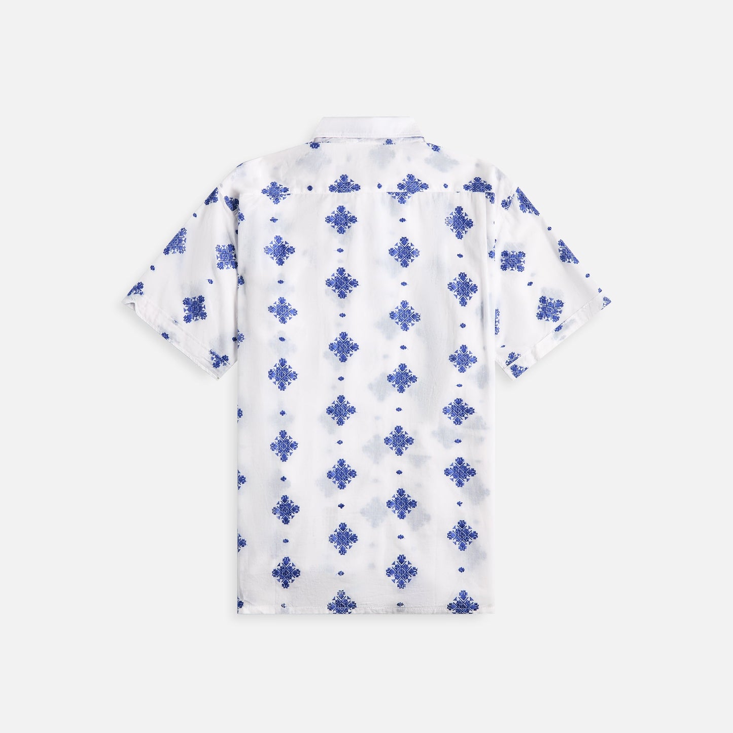 Men Kith Engineered Garments Camp Shirt - White CP Crest Embroidery Sheeting