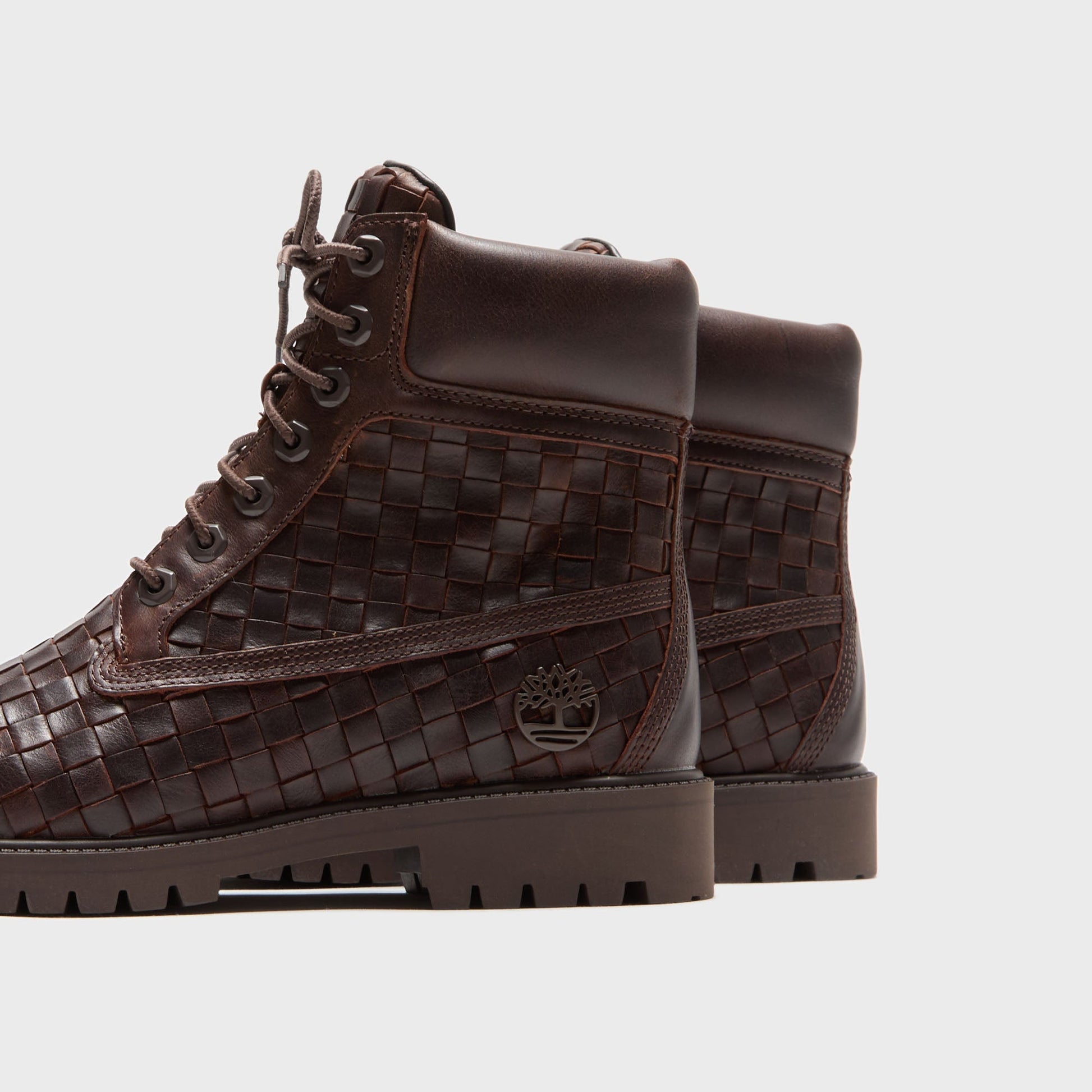 Men Kith Timberland Woven 6-Inch Lace Up Full Grain Boot - Dark Brown