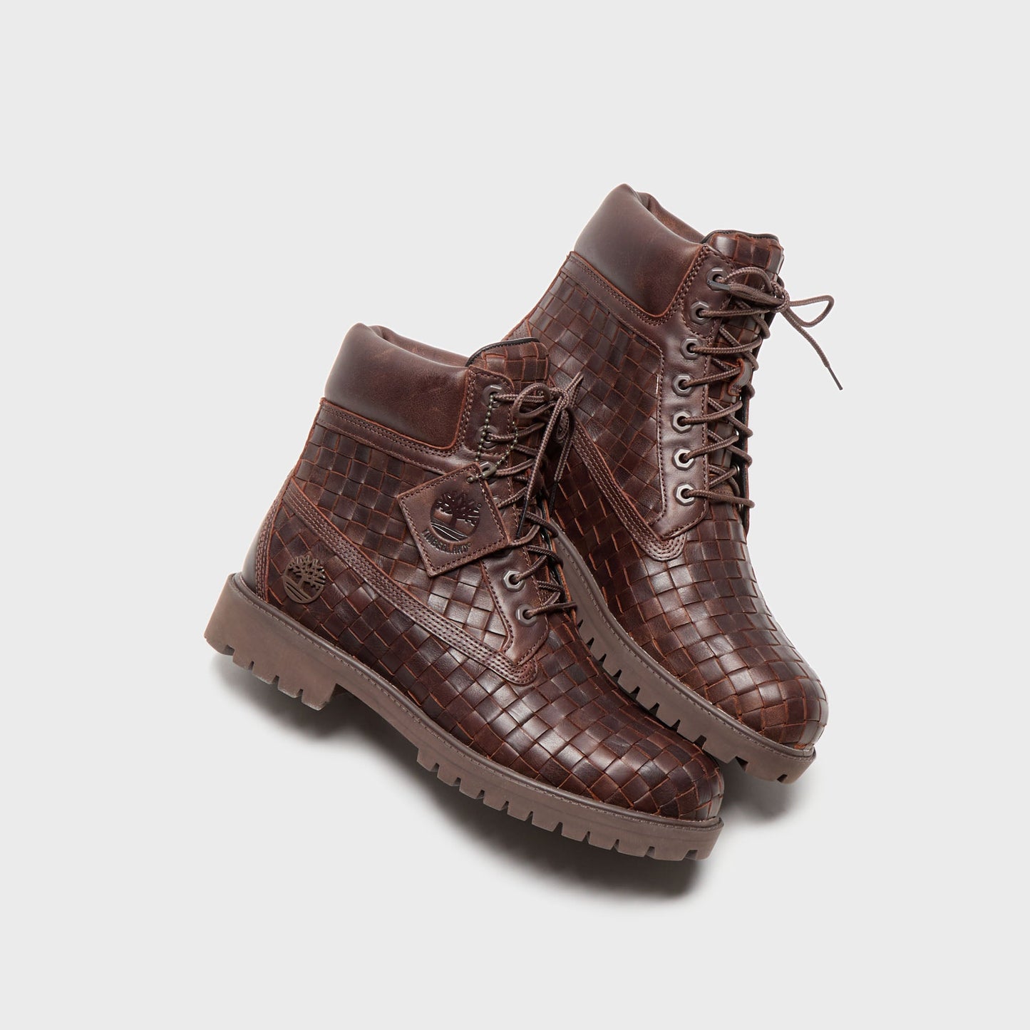 Men Kith Timberland Woven 6-Inch Lace Up Full Grain Boot - Dark Brown
