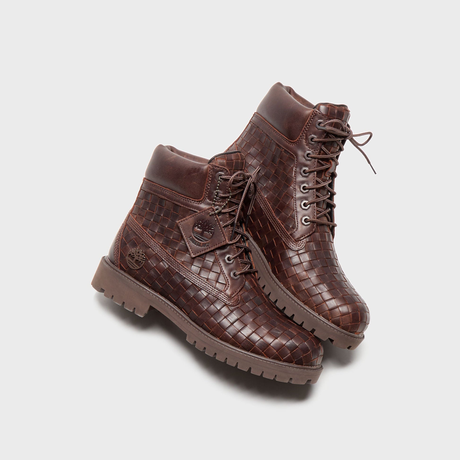 Men Kith Timberland Woven 6-Inch Lace Up Full Grain Boot - Dark Brown