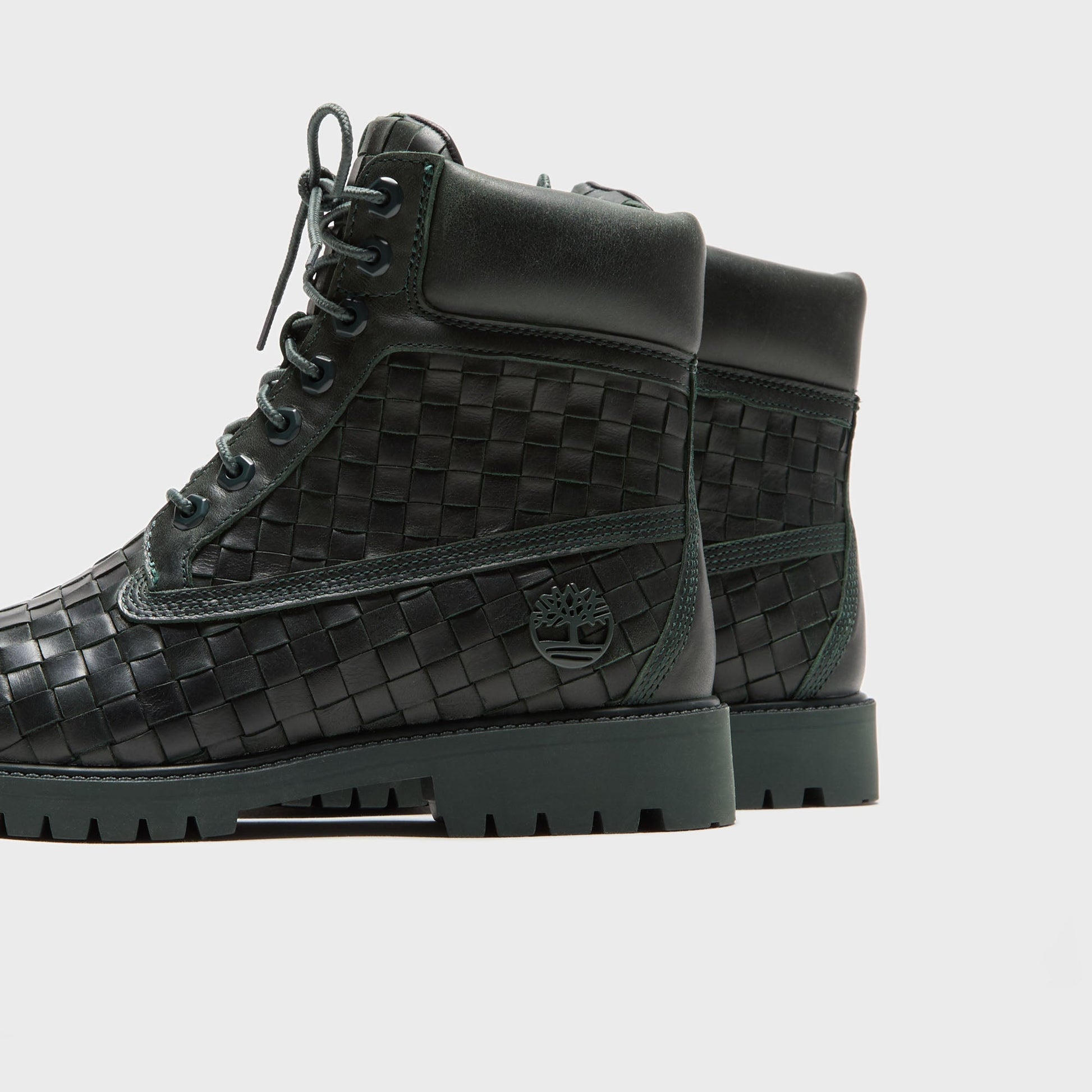 Men Kith Timberland Woven 6-Inch Lace Up Full Grain Boot - Dark Green
