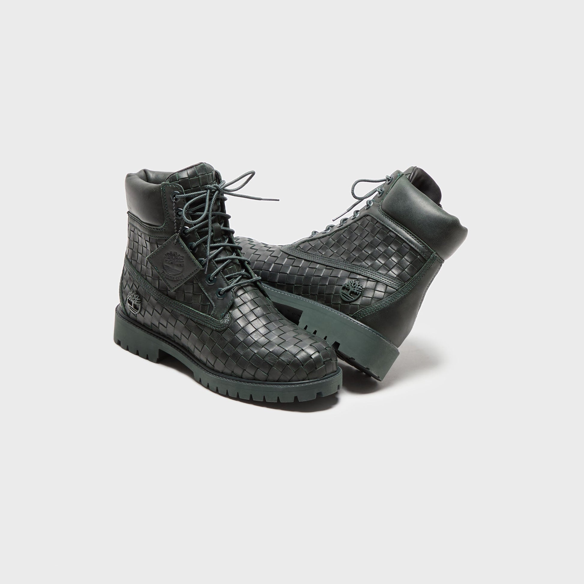 Men Kith Timberland Woven 6-Inch Lace Up Full Grain Boot - Dark Green