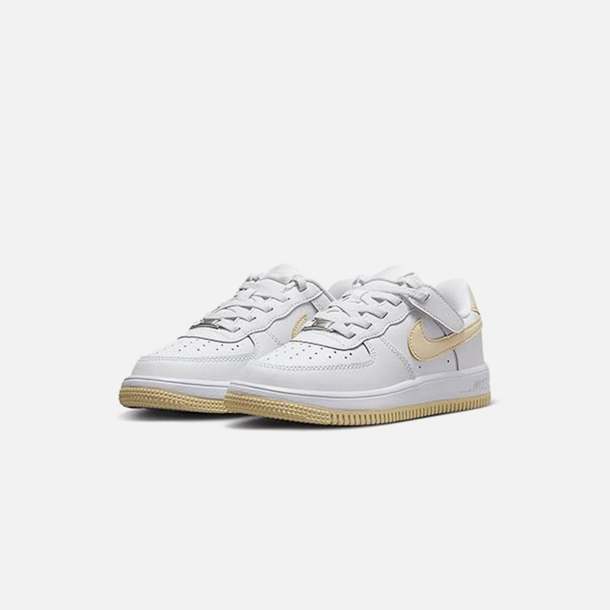 Kids Kith Nike PS Force 1 Low Easyon - White / Light Khaki