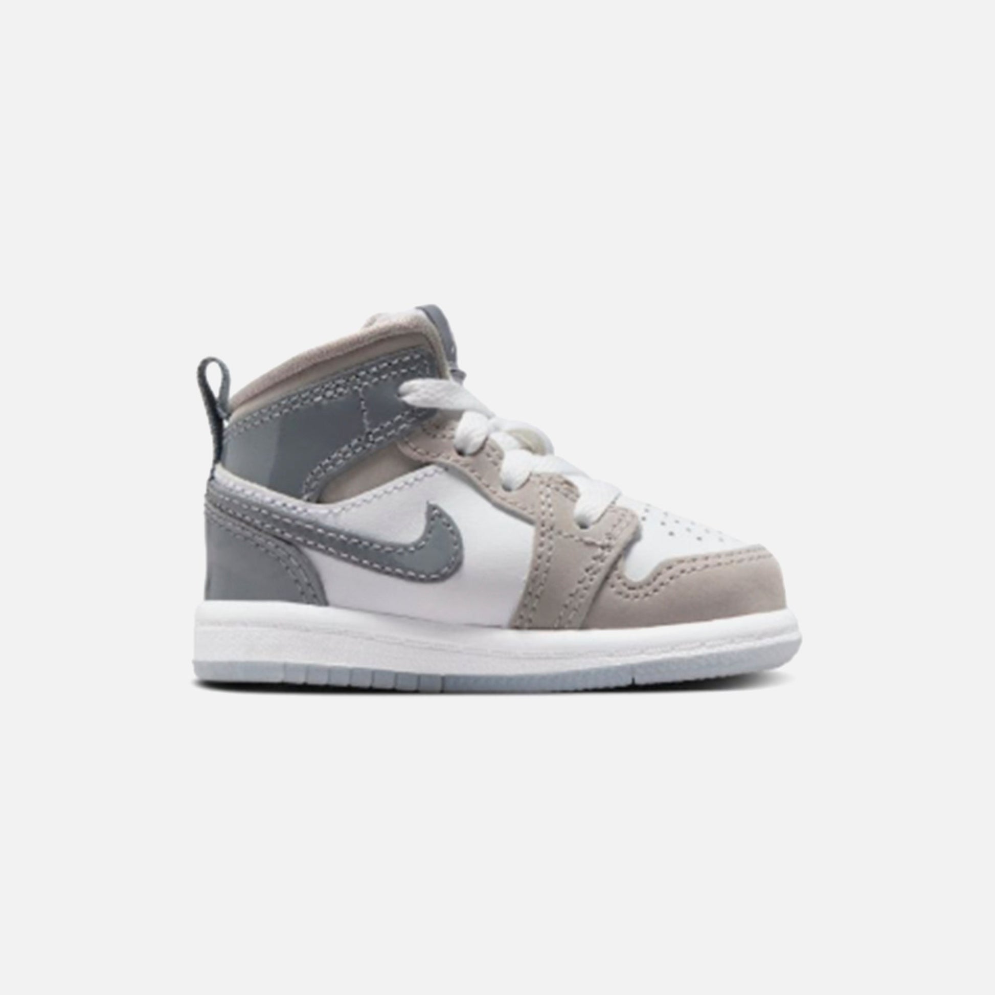 Kids Kith Jordan TD Air Jordan 1 Mid SE - White / Cool Grey / Med Grey
