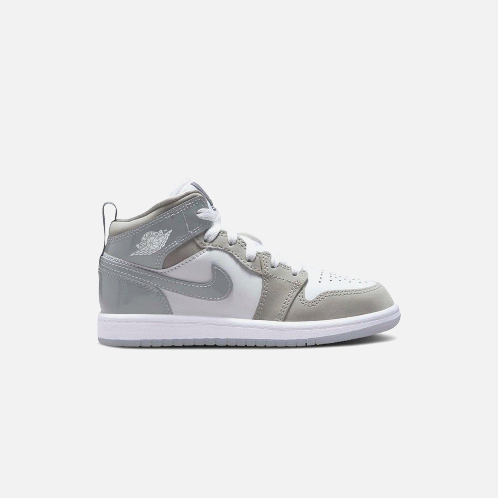 Kids Kith Jordan PS Air Jordan 1 Mid SE - White / Cool Grey / Med Grey
