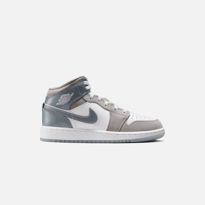 Kids Kith Jordan GS Air Jordan 1 Mid SE - White / Cool Grey / Med Grey