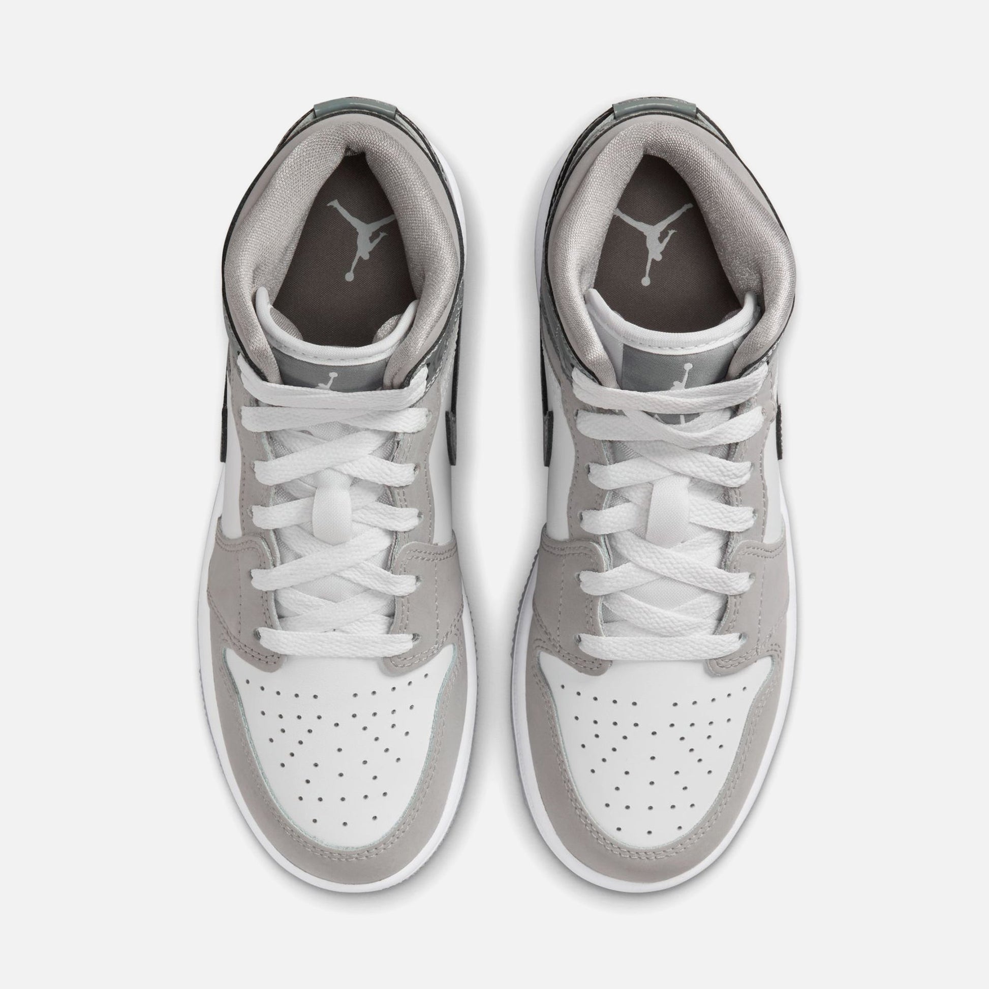 Kids Kith Jordan GS Air Jordan 1 Mid SE - White / Cool Grey / Med Grey
