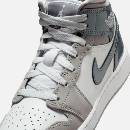 Kids Kith Jordan GS Air Jordan 1 Mid SE - White / Cool Grey / Med Grey
