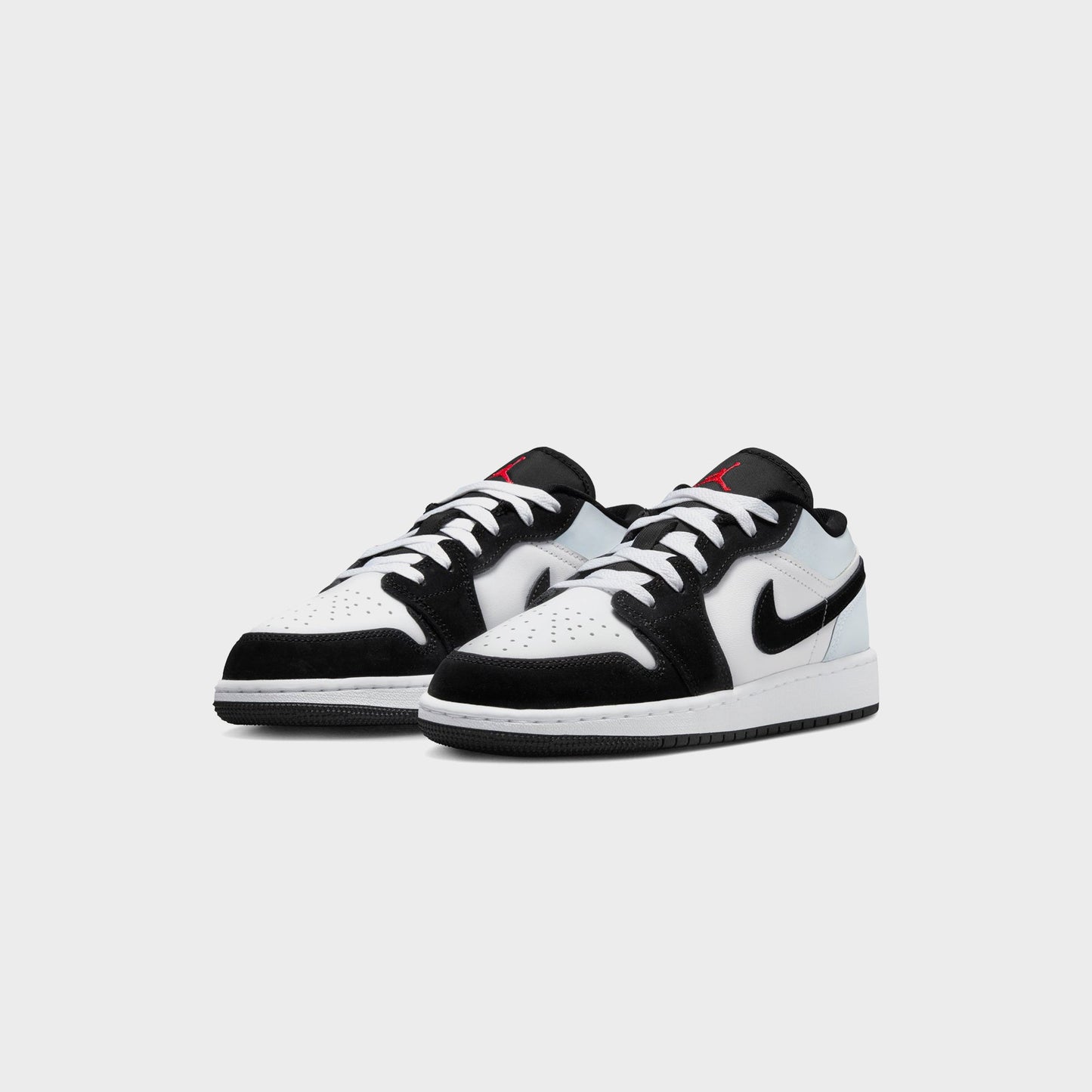 Men|Kids Kith Air Jordan GS 1 Low Se Uni - White / Black / Matte Silver / Fire Red