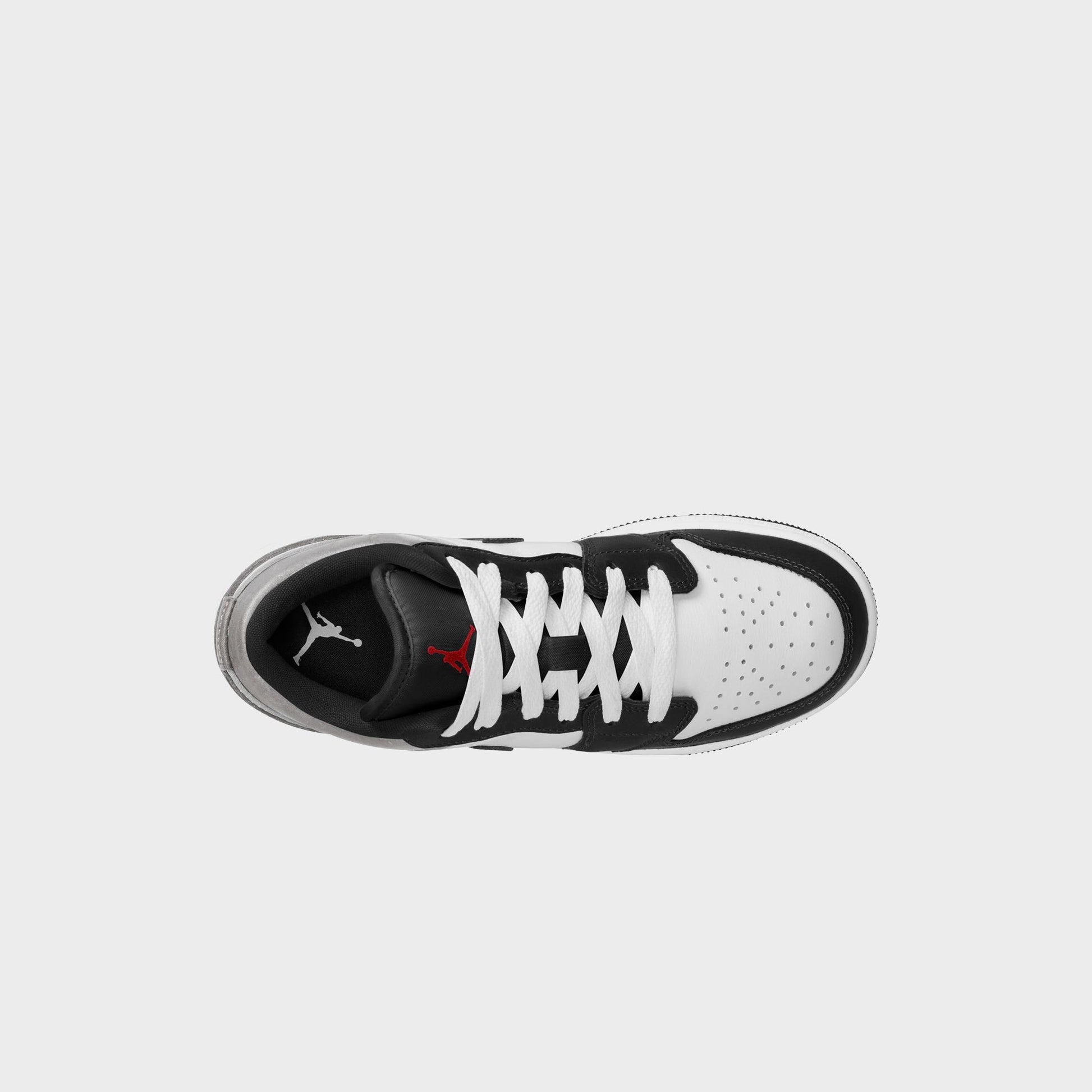 Men|Kids Kith Air Jordan GS 1 Low Se Uni - White / Black / Matte Silver / Fire Red
