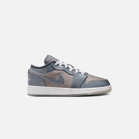 Kids Kith Jordan GS Air Jordan 1 Low SE - Medium Grey / White / Cool Grey