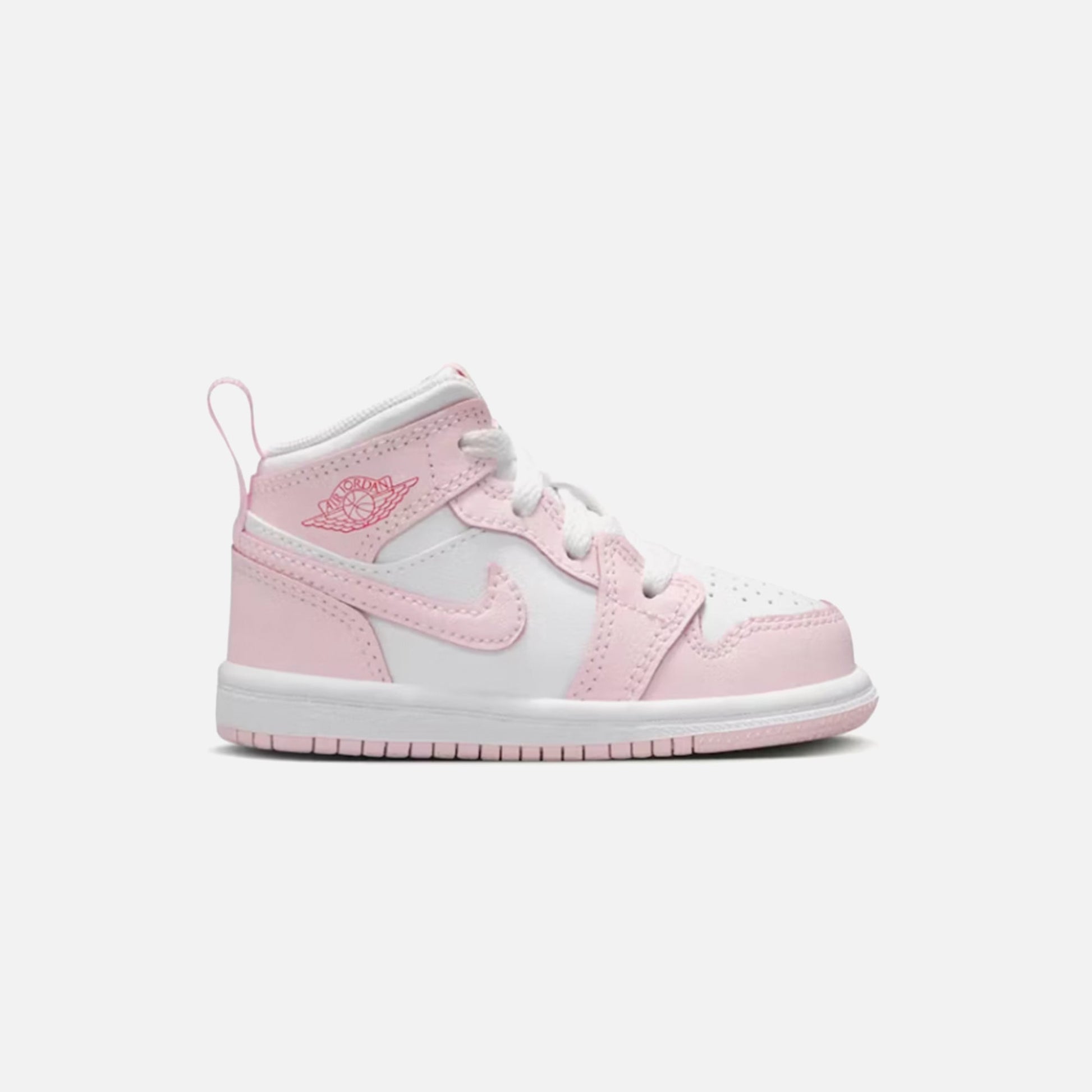 Kids Kith Jordan TD Air Jordan 1 Mid - Pink Foam / White / Fire Red