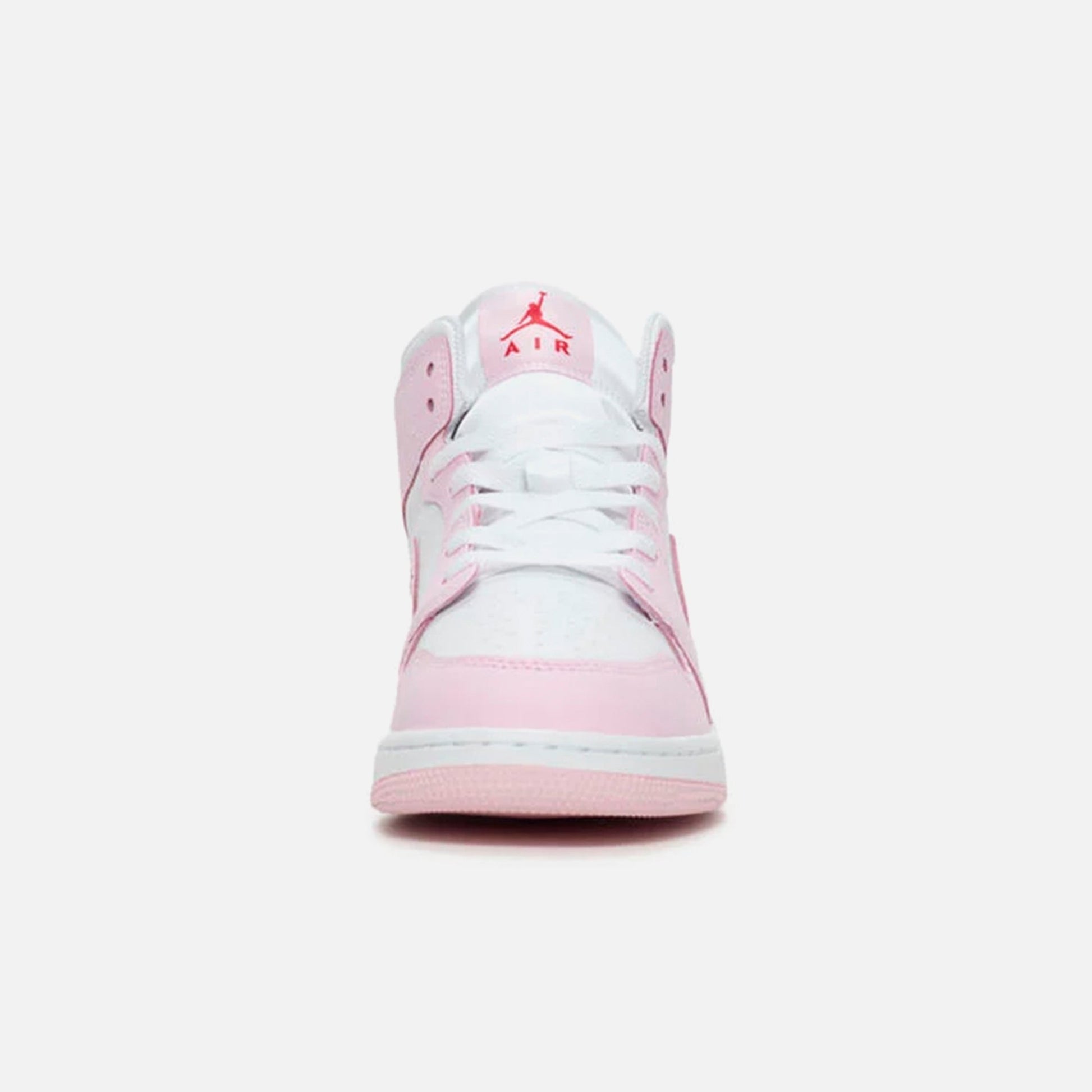 Kids Kith Jordan GS Air Jordan 1 Mid - Pink Foam / White / Fire Red