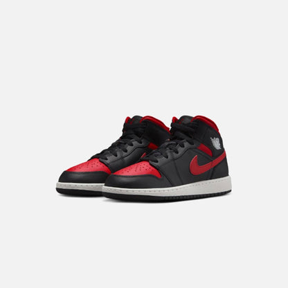 Kids Kith Jordan GS Air Jordan 1 Mid Bg - Black / Varsity Red / Summit White