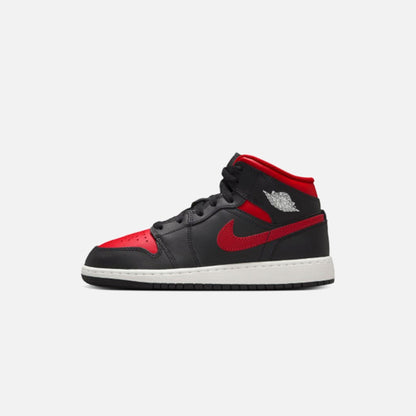 Kids Kith Jordan GS Air Jordan 1 Mid Bg - Black / Varsity Red / Summit White