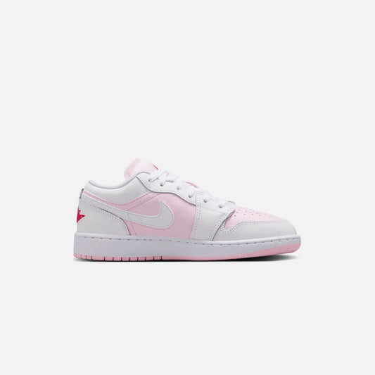 Kids Kith Jordan GS Air Jordan 1 Low - Pink Foam / White / Fire Red