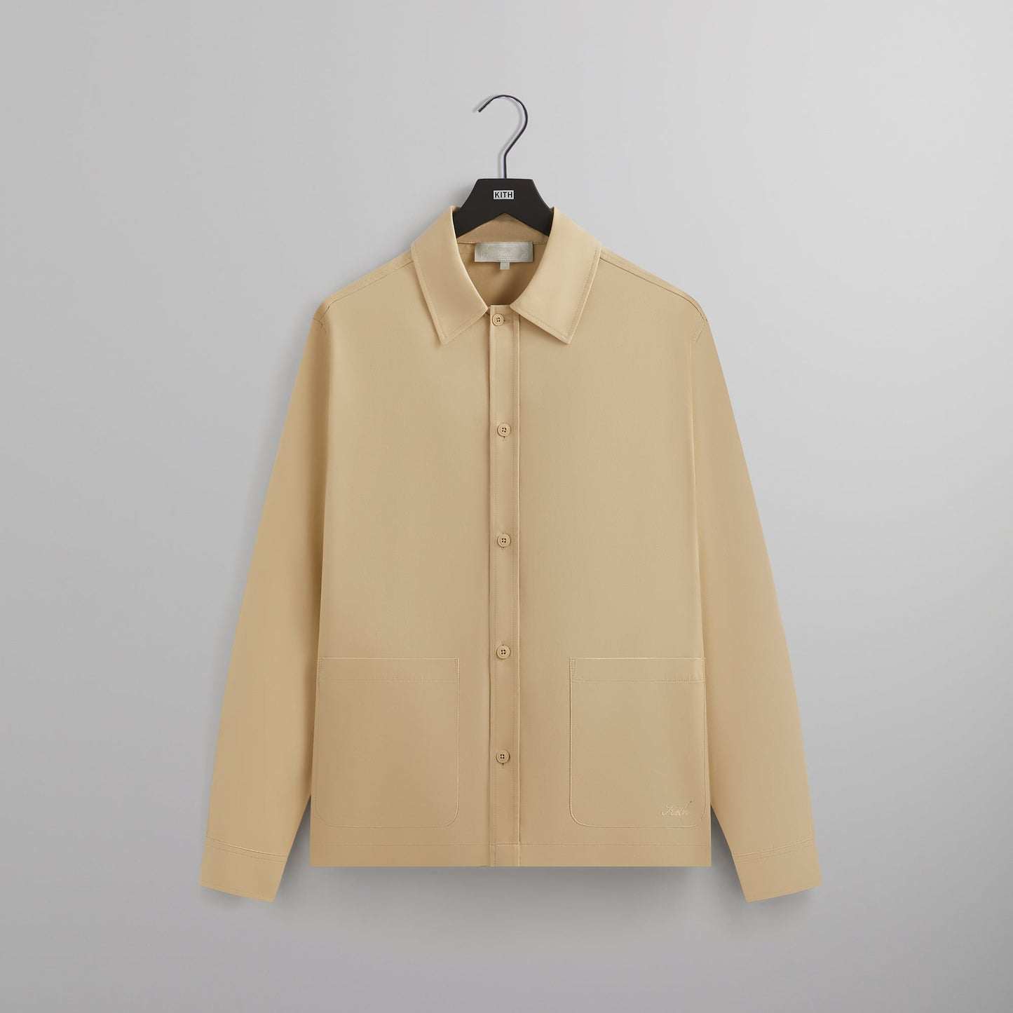Men Kith Kith Silk Cotton Long Sleeve Boxy Collar Overshirt - Arete