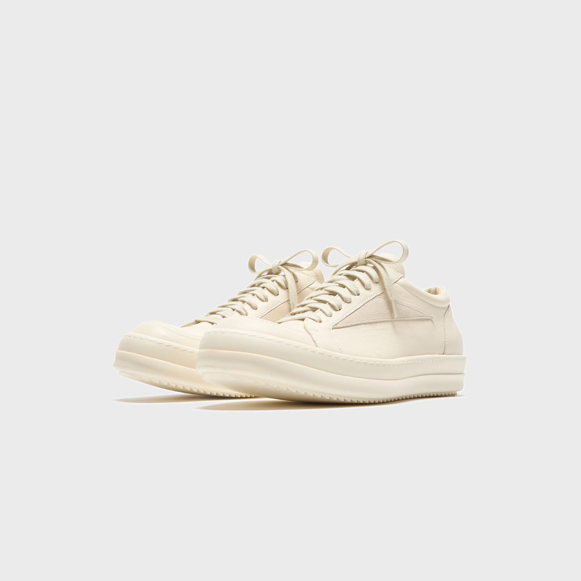 Men Kith Rick Owens Vintage Sneaks - Scarpe In Pelle Milk / Milk / Milk