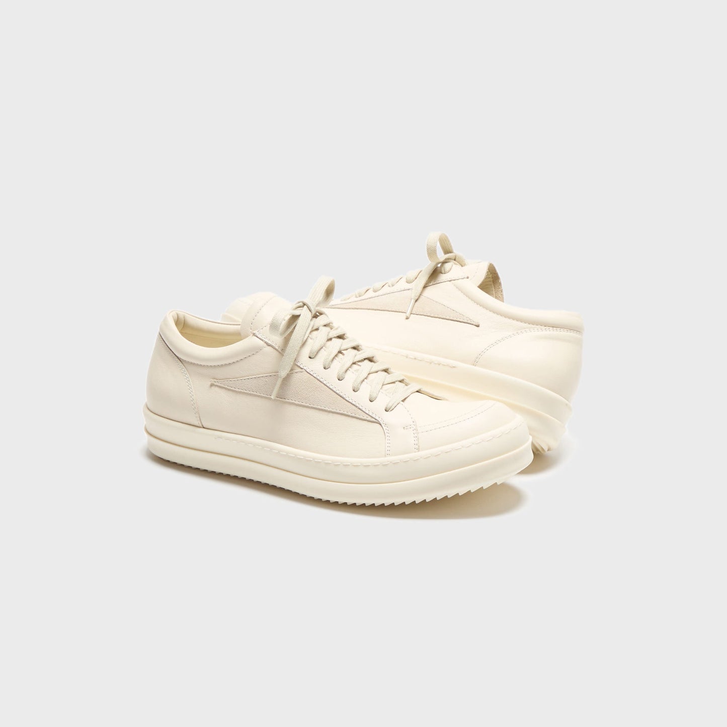 Men Kith Rick Owens Vintage Sneaks - Scarpe In Pelle Milk / Milk / Milk