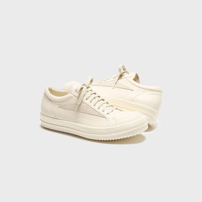 Men Kith Rick Owens Vintage Sneaks - Scarpe In Pelle Milk / Milk / Milk